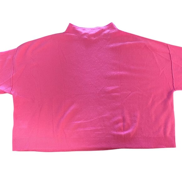 Pilcro Anthropologie The Alani 100% Cashmere Mock-Neck Sweater Neon Hot Pink 3XL - Picture 6 of 10